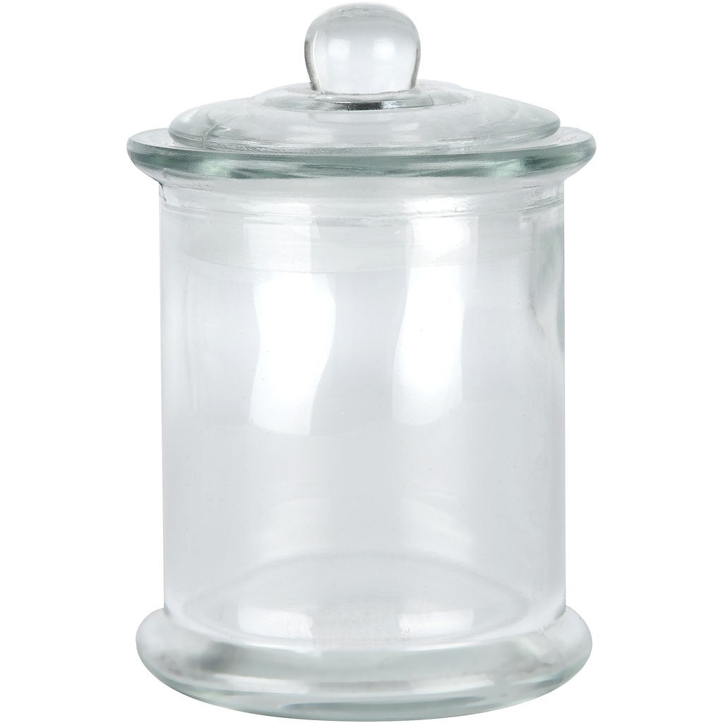Creativ Company Zuckerdose 55782 – 330 ml, Ø 8,0 cm, H 14,5 cm, Glas, Transparent, mit Deckel