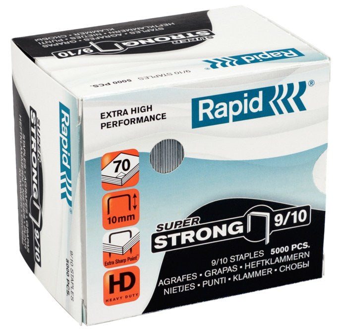 Rapid Heftklammern – 10 mm, 70 Blatt – Metall, silber – 5000 Stk.