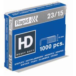 Rapid Heftklammern 23/15 – für Rapid HD70, HD110 – 15 mm – Metall, silber – 1000 Stk.