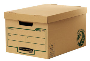 Fellowes R-Kive EarthSeries Archivschachtel B 335 × H 271 × T 470 mm – mit Deckel, 10 Stück, Braun, Karton
