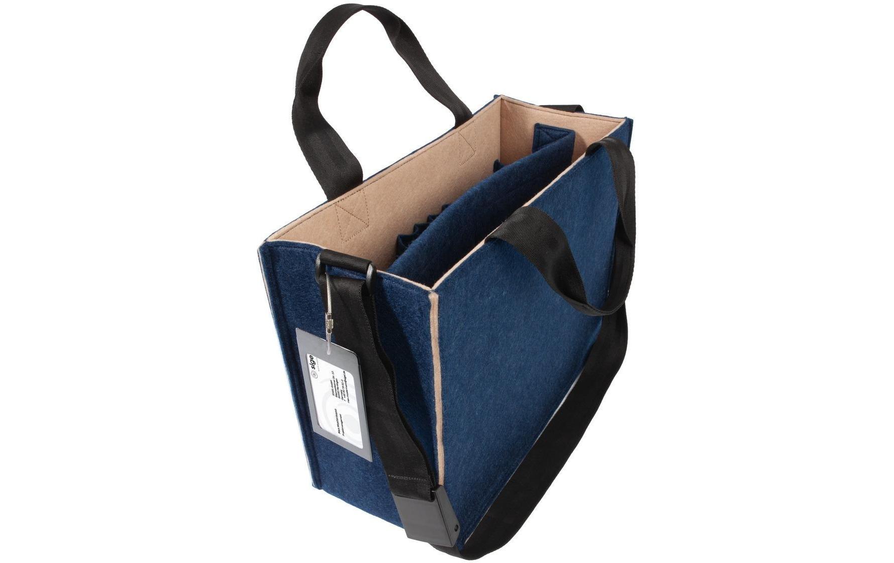 Sigel Desk Sharing Bag Bicol M – Schultertasche, Beige/Blau