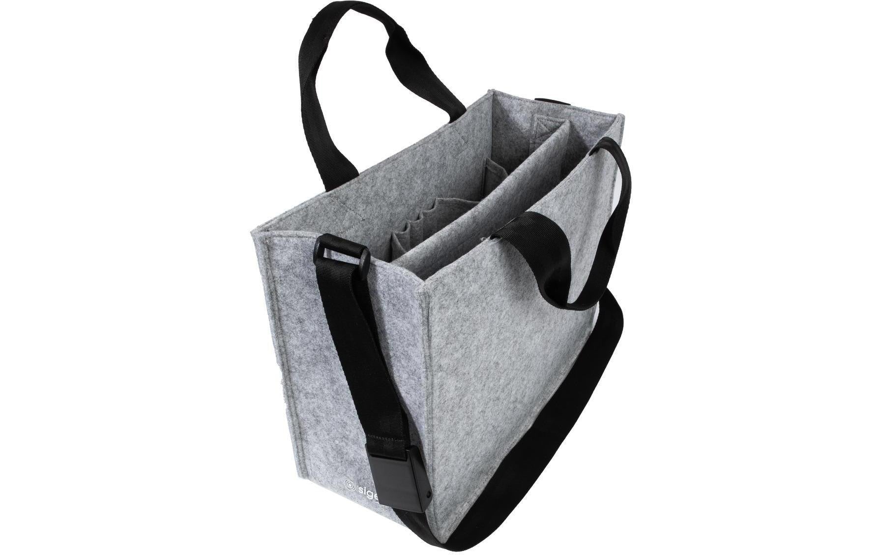 Sigel Tragetasche Desk Sharing Bag Classic M – 15 l, rPET, hellgrau, 36 × 28 × 15 cm