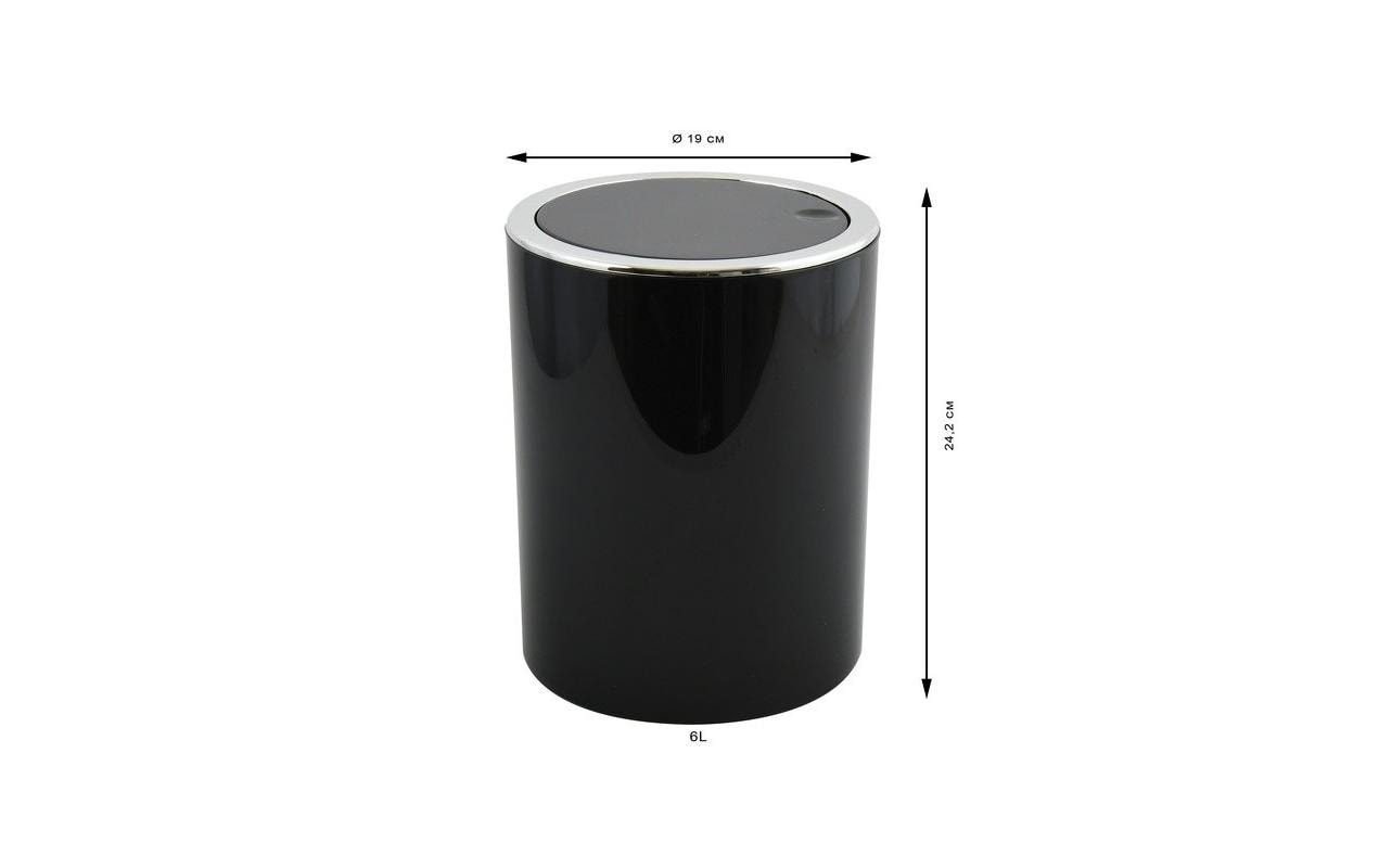 MSV Kosmetikeimer – 6 l – Kunststoff (PP), rund – schwarz