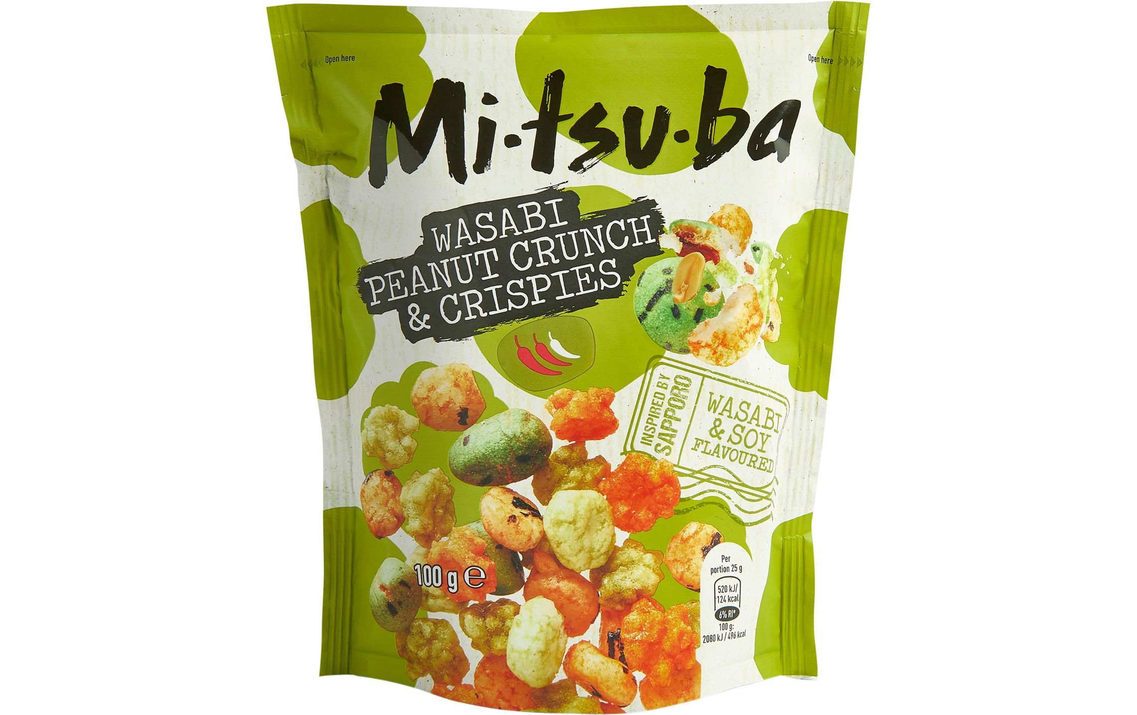 Mitsuba Wasabi Peanut Crunch & Crispies Salzgebäck – 100 g