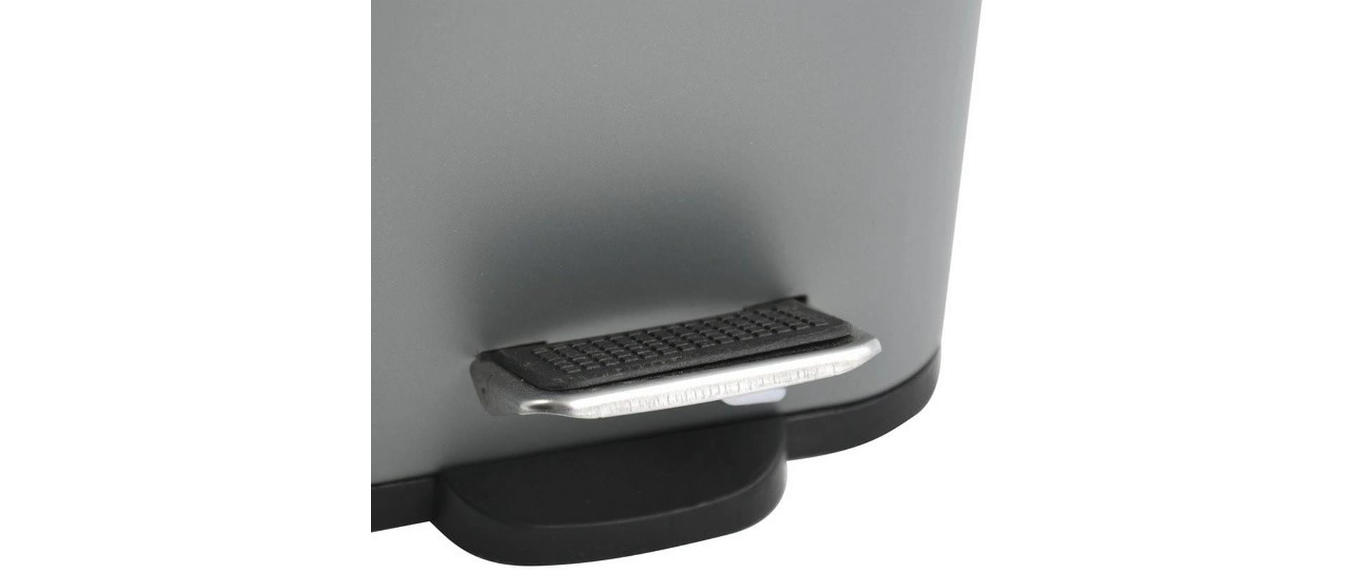Spirella Tisch-Abfallbehälter – 5 l, mit Deckel, Stahl, grau – B × H × T 140 × 290 × 280 mm