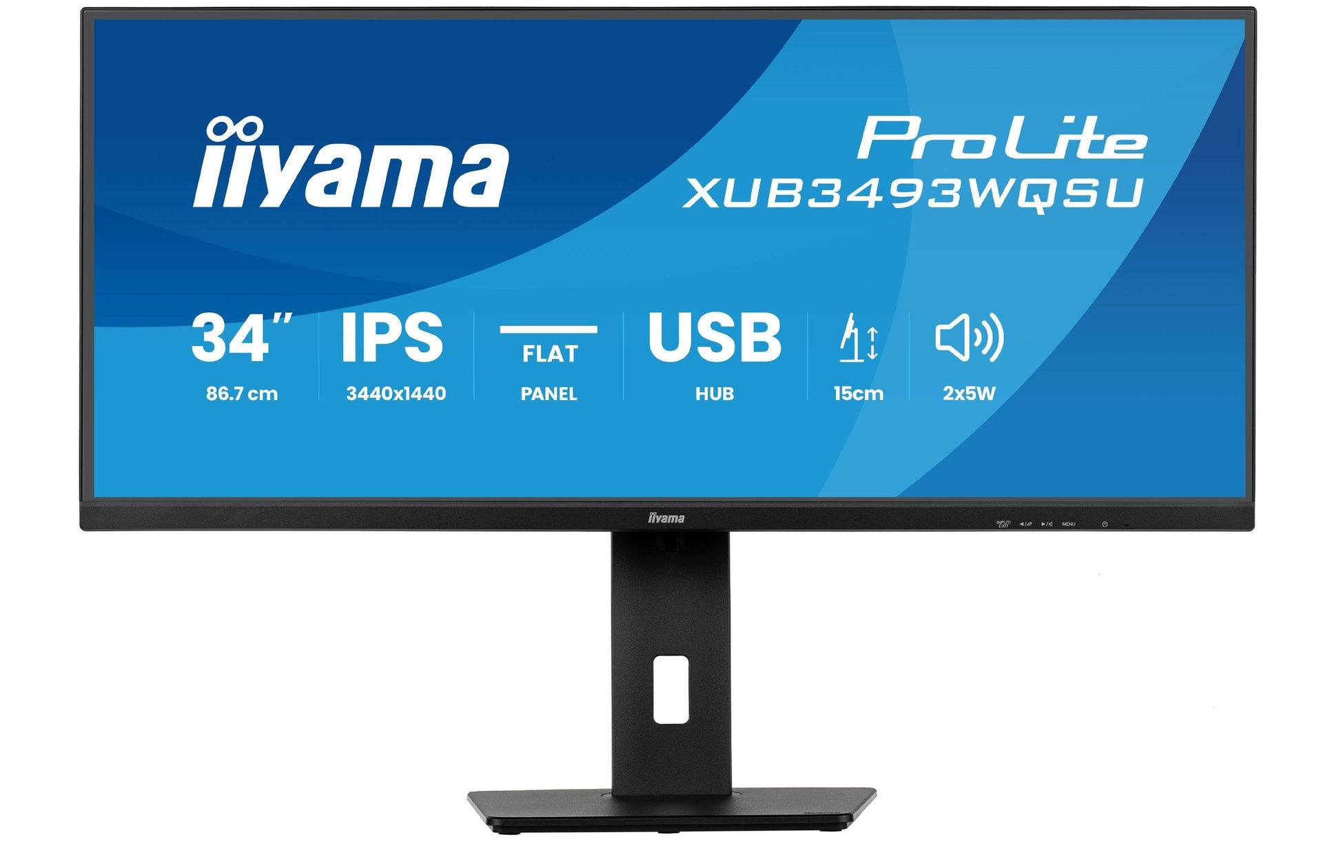 iiyama ProLite XUB3493WQSU-B6 – Monitor, 34", 3440 × 1440, IPS, 400 cd/m²