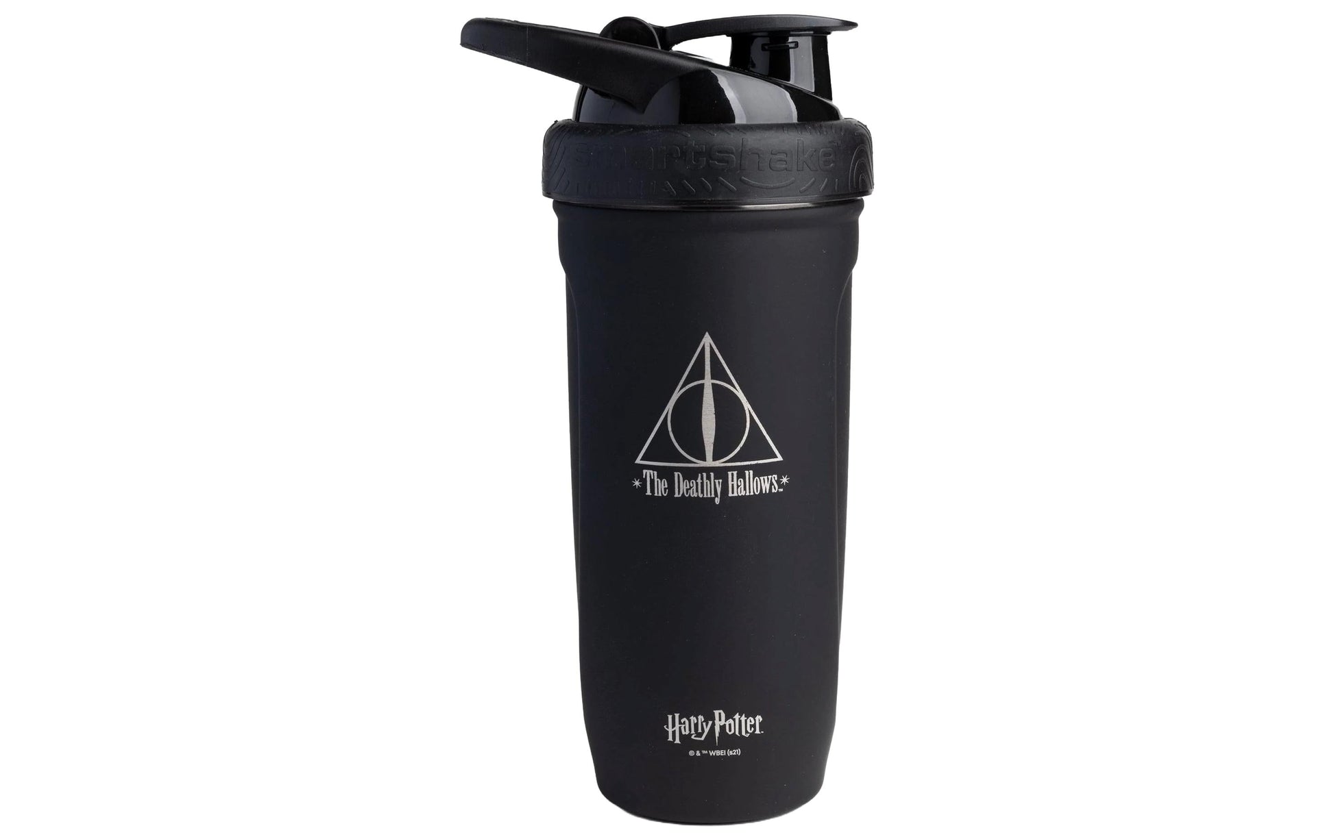 Smartshake Reforce Trinkflasche 900 ml – Edelstahl, Sportdeckel, Schwarz