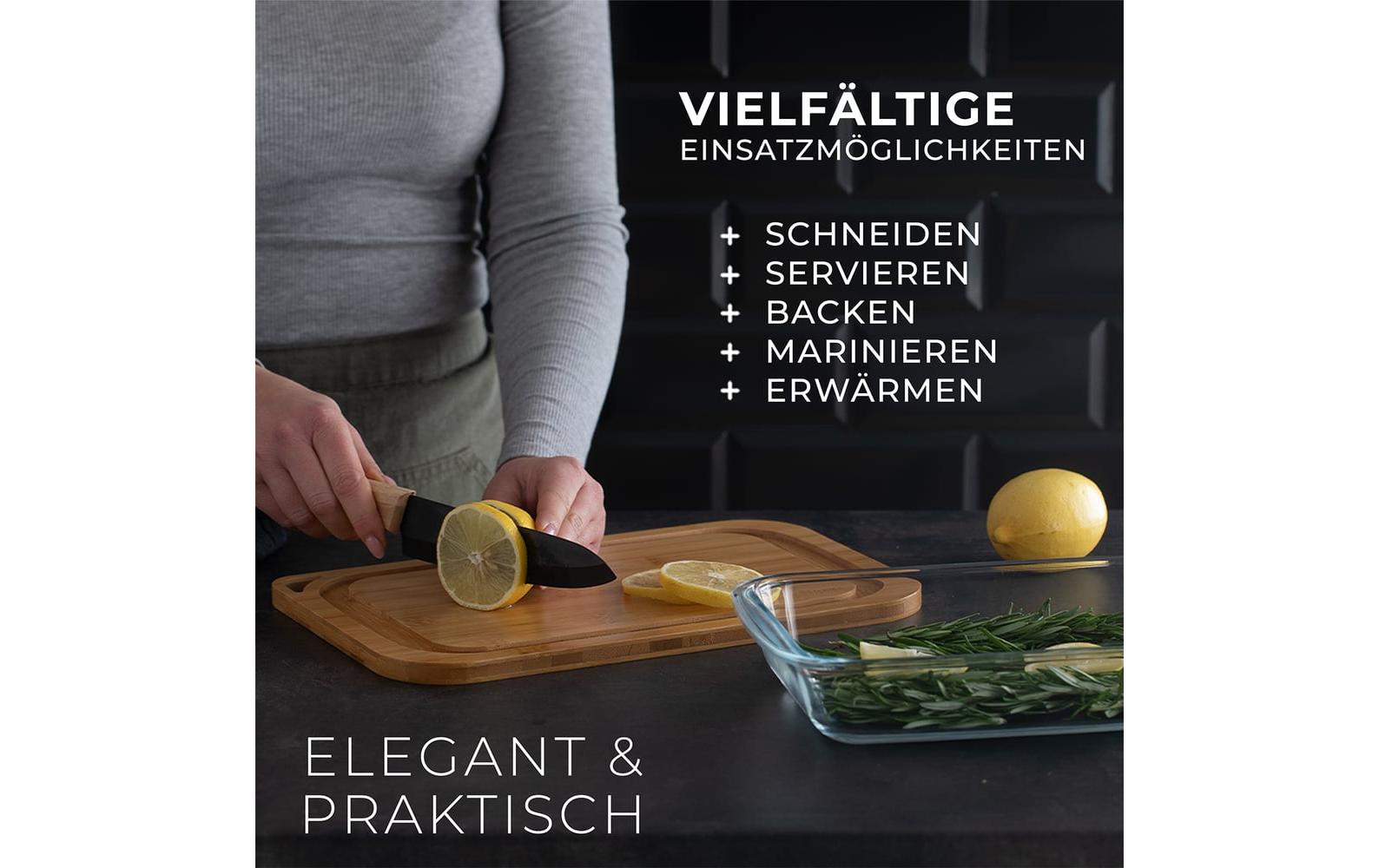 Exitoso Vorratsdose 1,5 l + 1 l, Glas/Bambus, Weiss, 2 Stk.