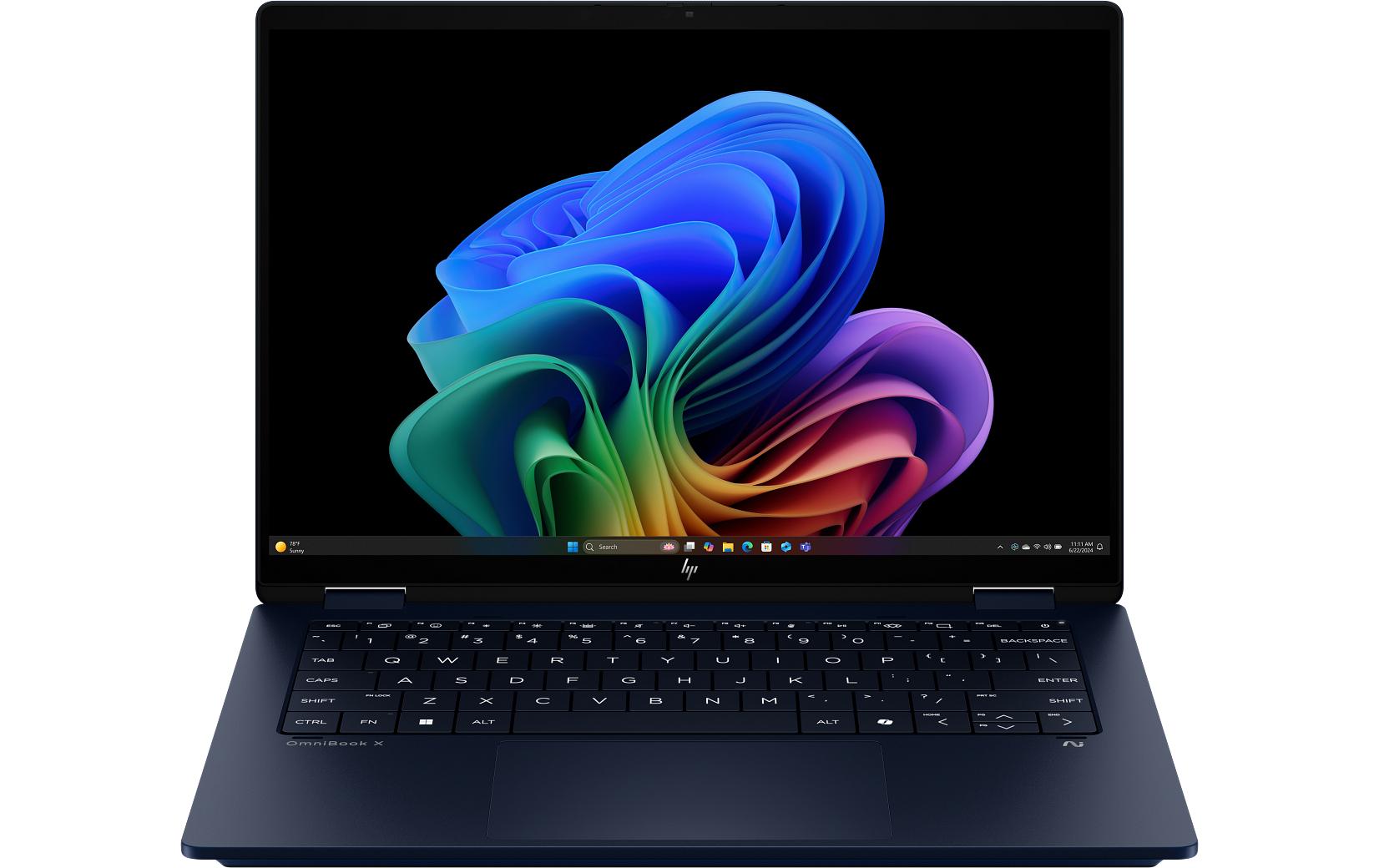 HP Omnibook X Flip 14-fm0540nz Convertible – Wi‑Fi, Bluetooth – Akku 59 Wh – 313 × 218,5 × 14,6 mm