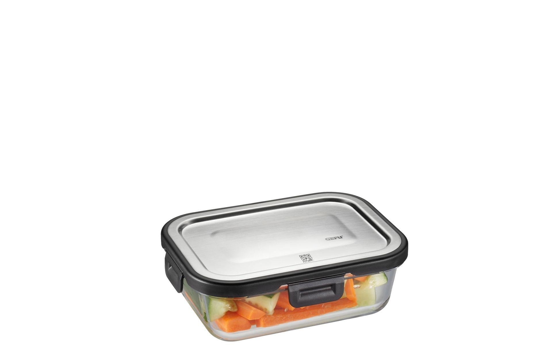GEFU MILO – Vorratsdose 600 ml, 13 × 17,7 × 5,9 cm, Glas (Borosilikat)
