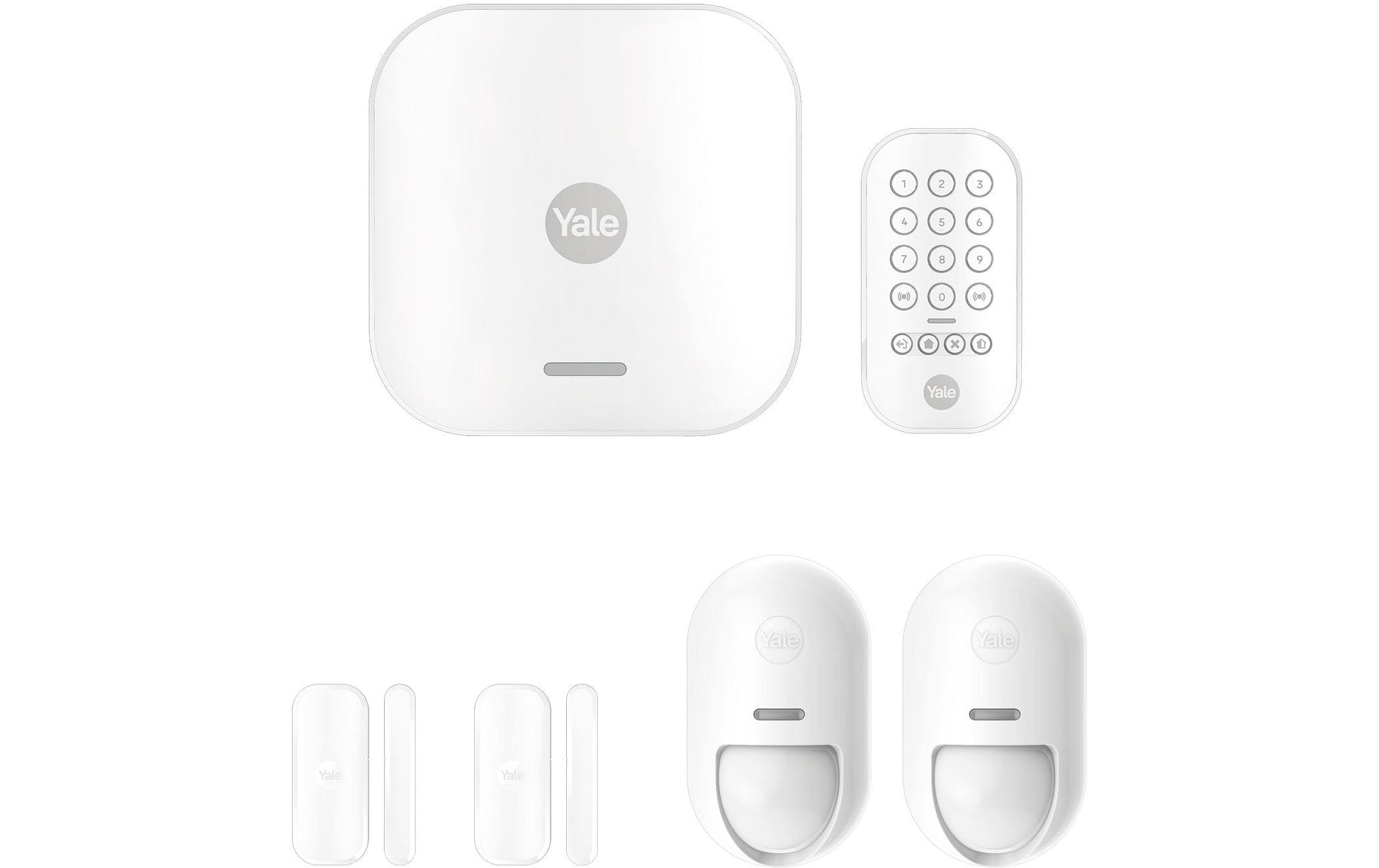 Yale Smart Alarm Starter Kit II – Sensor-Hub/Pod, Funk, LAN, bis 100 Geräte – Weiss, für Yale Smart Alarm