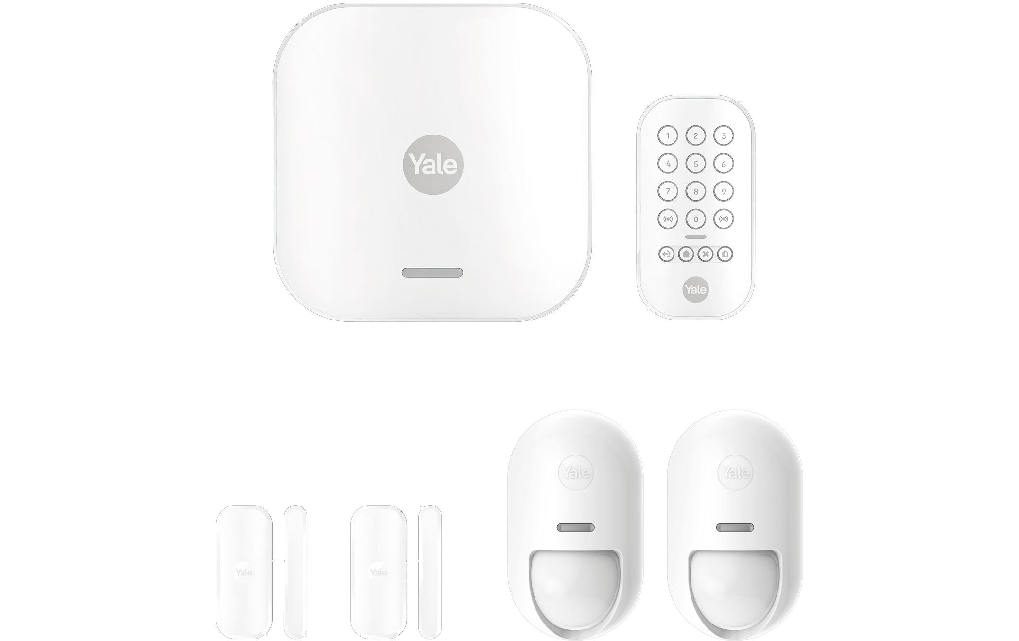 Yale Smart Alarm Starter Kit II – Sensor-Hub/Pod, Funk, LAN, bis 100 Geräte – Weiss, für Yale Smart Alarm