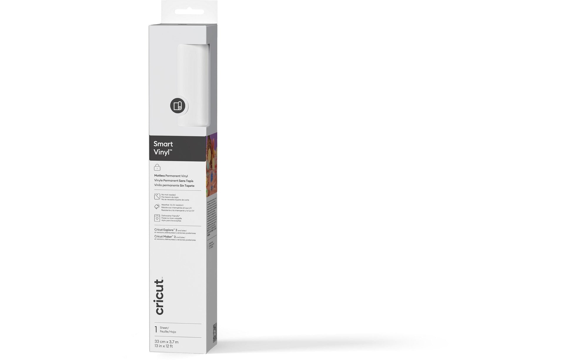 Cricut Vinylfolie Smart – permanent – 330 mm × 3700 mm – weiss