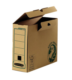Fellowes BankersBox Earth Archivschachtel – für A4, Rücken 103 mm, mit Griffloch, mit Klappe, braun, Karton