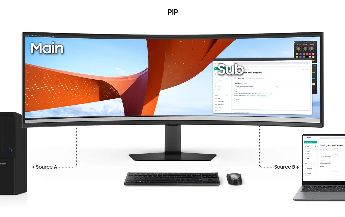 Samsung Monitor, 49", 5120 × 1440, 120 Hz, Gebogen, USB-C