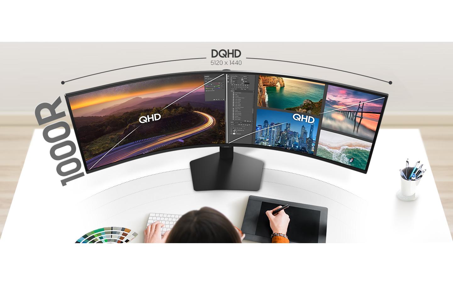 Samsung Monitor, 49", 5120 × 1440, 120 Hz, Gebogen, USB-C