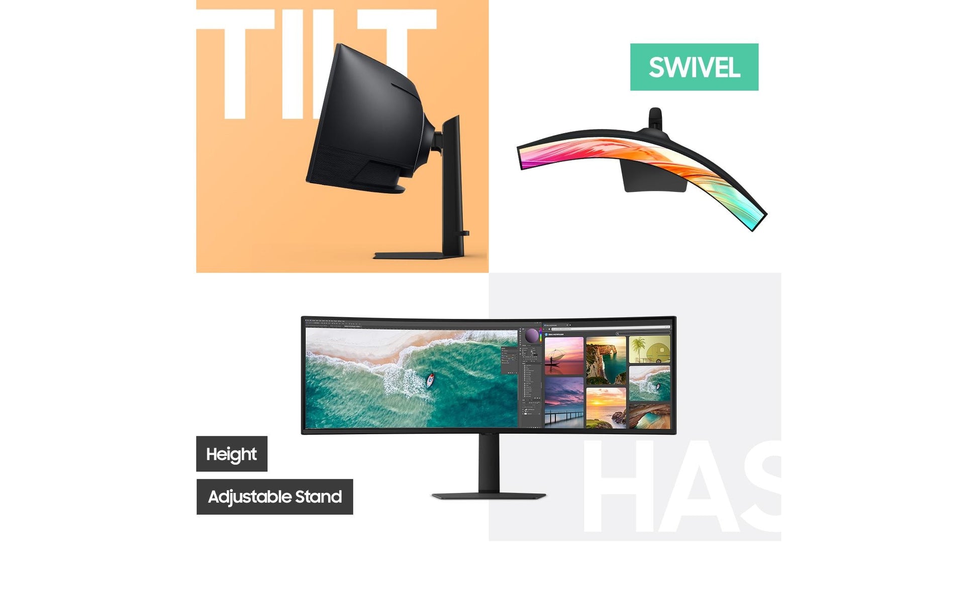 Samsung Monitor, 49", 5120 × 1440, 120 Hz, Gebogen, USB-C