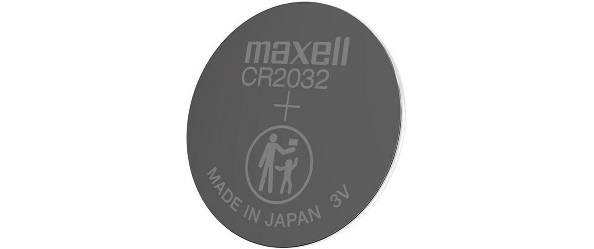 Maxell Knopfzellen CR2032, Lithium-Mangandioxid, 3 V – 2 Stk.