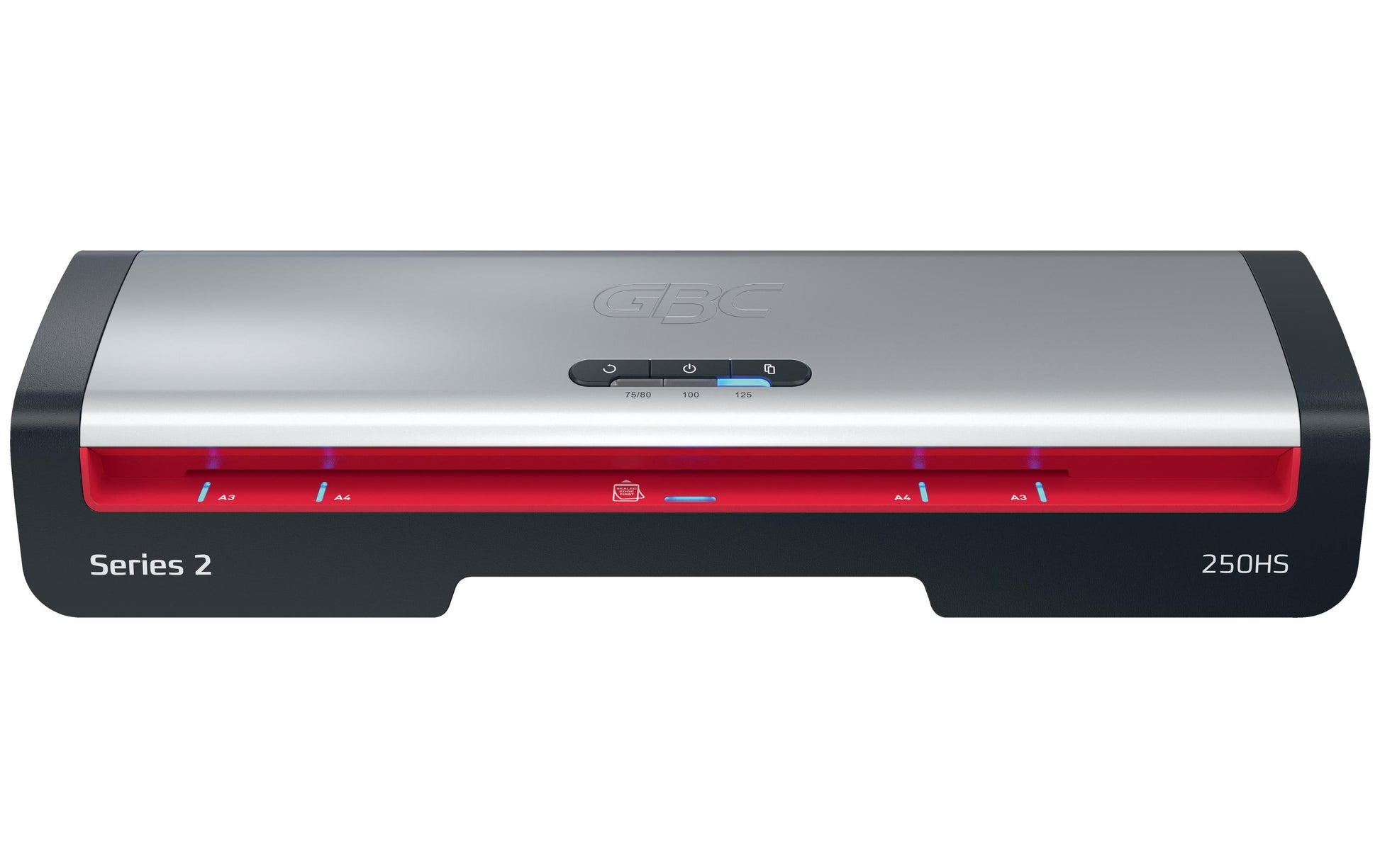 GBC 250HS Laminiergerät A3 – 2-Rollen, 75–125 µm, Aufheizzeit 1 Min., 500 mm/min, Silber