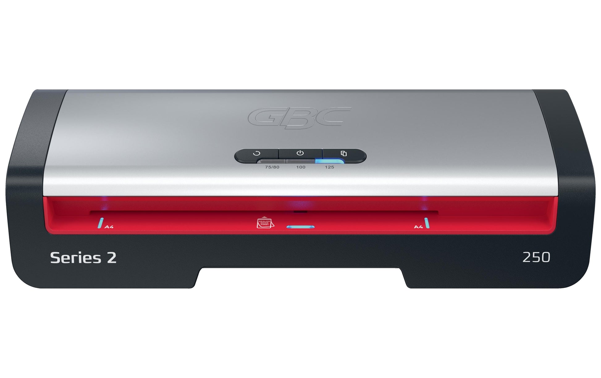 GBC Laminiersystem 250 Laminiergerät A4 – 2-Rollen, 75–125 µm, Aufheizzeit 1 Min., 500 mm/min, Silber