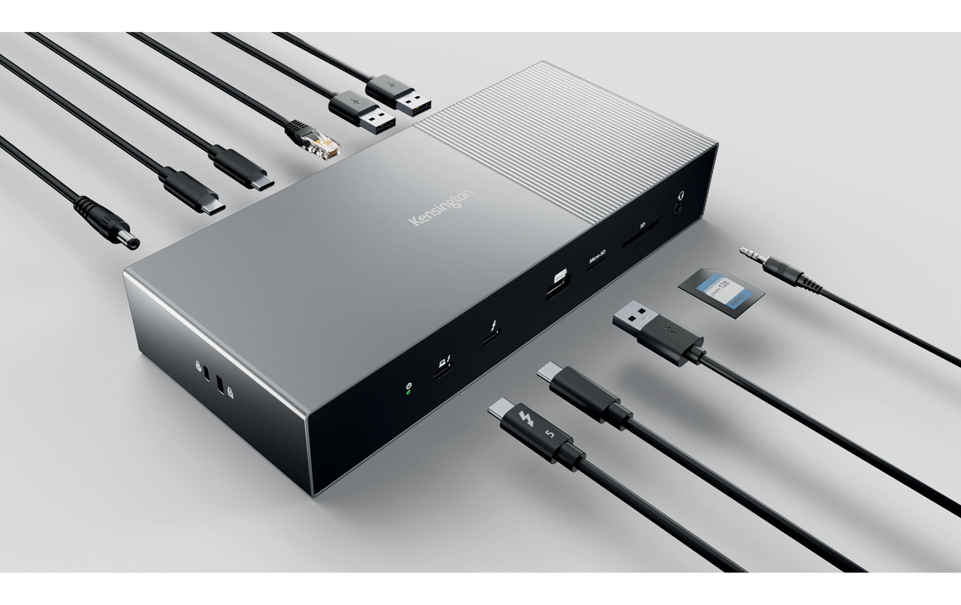 Kensington SD5000T5 EQ Dockingstation – Thunderbolt 5, 3× USB-A, 140 W PD, 2.5GbE, für Windows/Mac