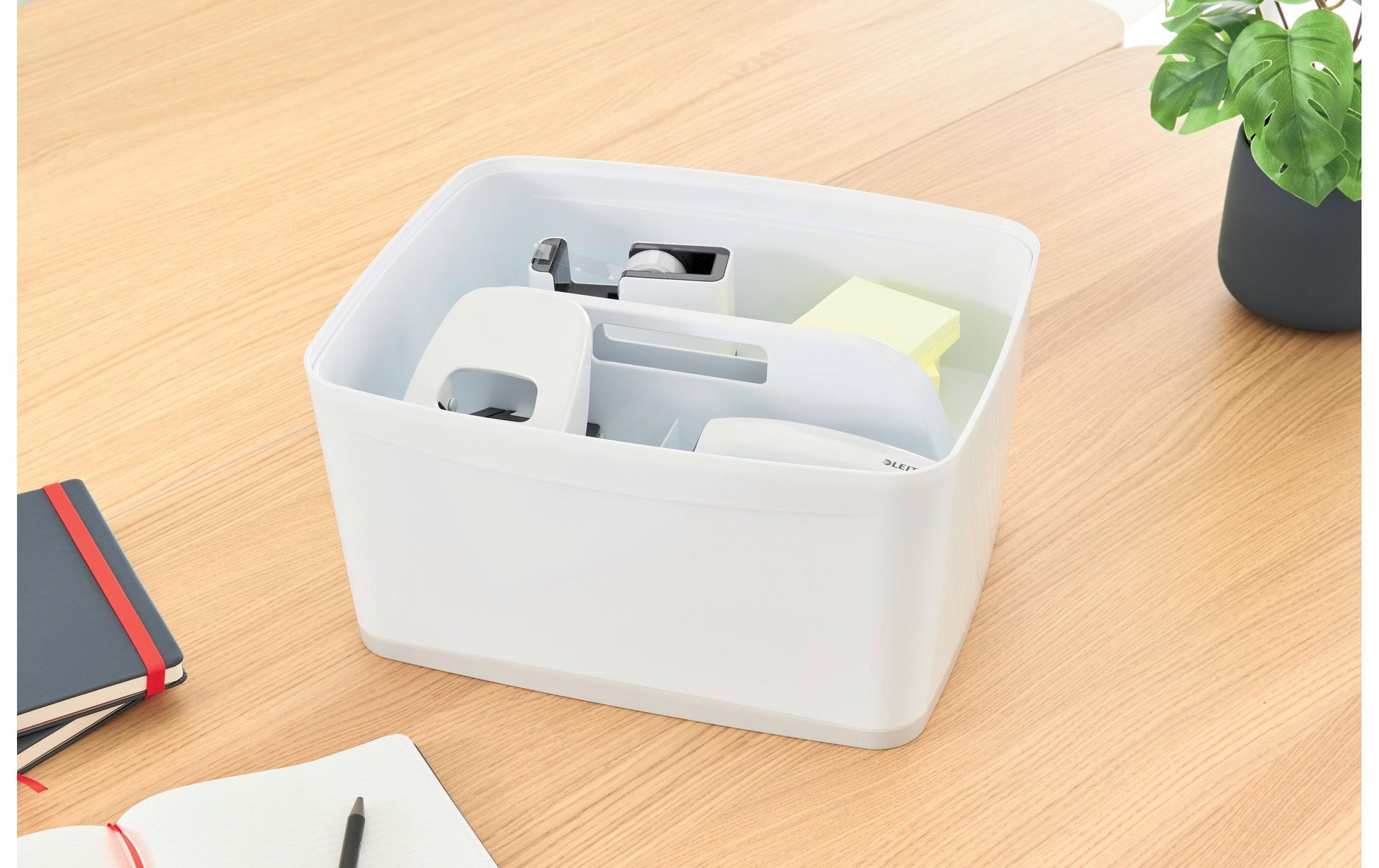 Leitz Aufbewahrungsbox MyBox – ABS-Kunststoff, weiss/grau, 31,8 × 19,8 × 38,5 cm
