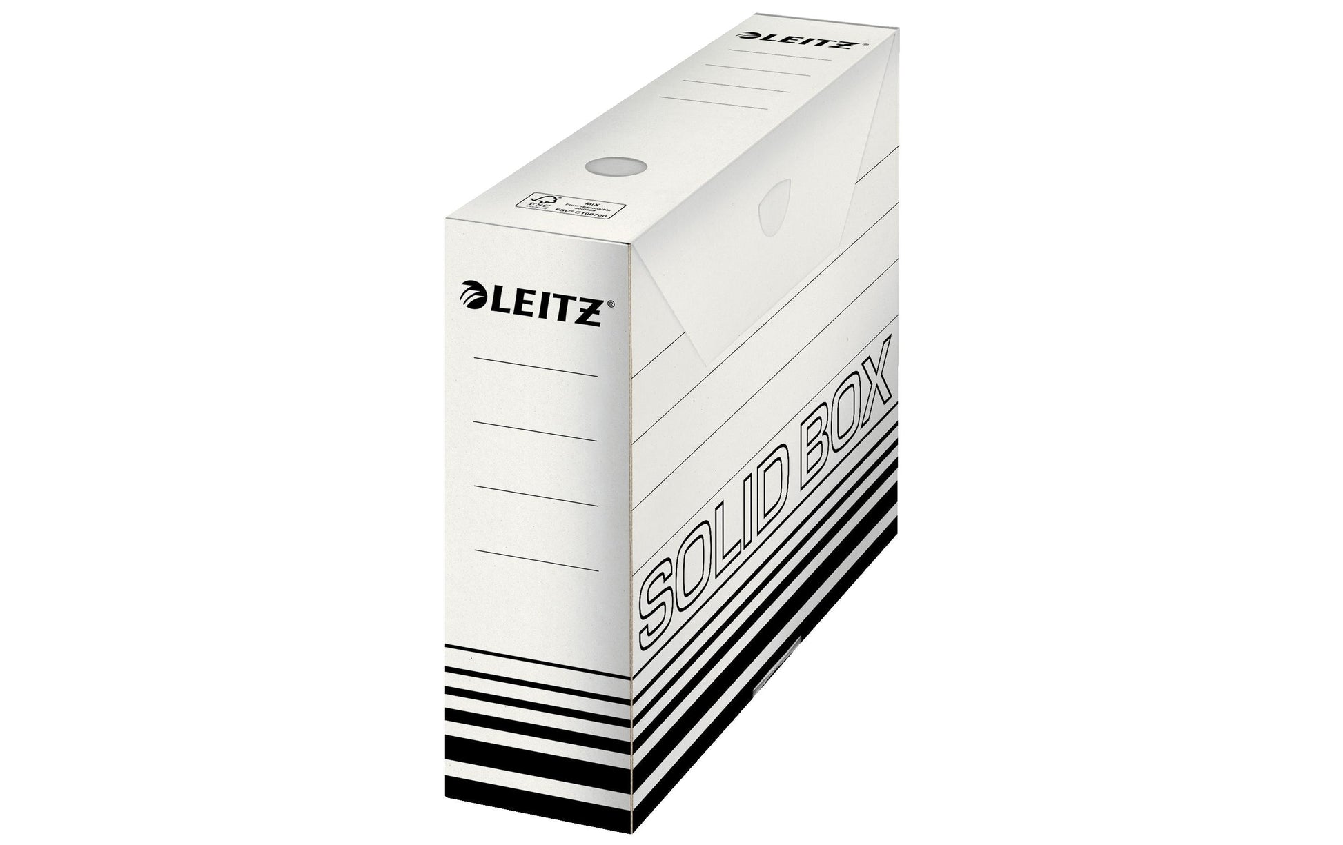 Leitz Archivschachtel A4 – 80 × 257 × 330 mm, schwarz, weiss, Karton, 10er Pack