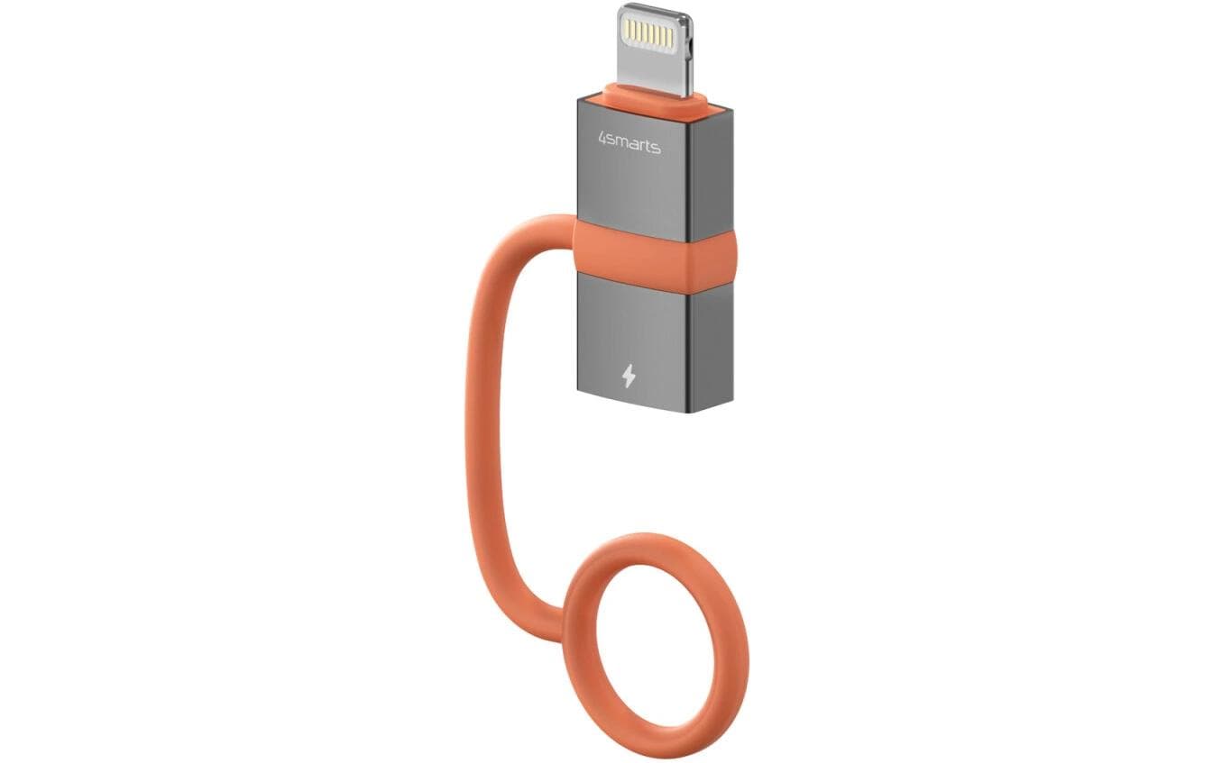 4smarts 541522 Adapter Lightning zu USB-C – 0,48 Gbit/s, Thunderbolt 3 kompatibel, 2er Set, Grau, Orange