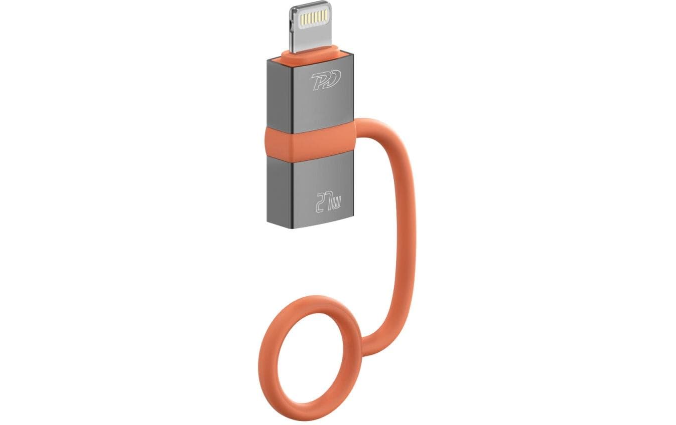 4smarts 541522 Adapter Lightning zu USB-C – 0,48 Gbit/s, Thunderbolt 3 kompatibel, 2er Set, Grau, Orange