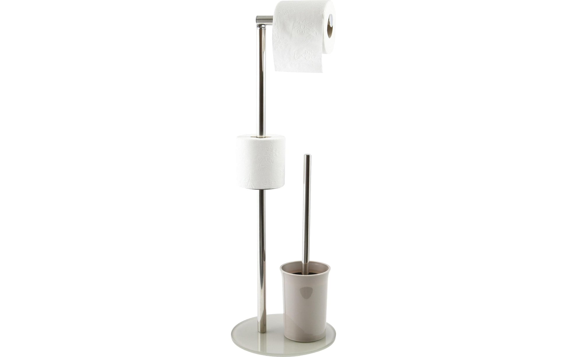 MSV WC-Garnitur – Glas, Taupe, 22 × 22 × 66 cm