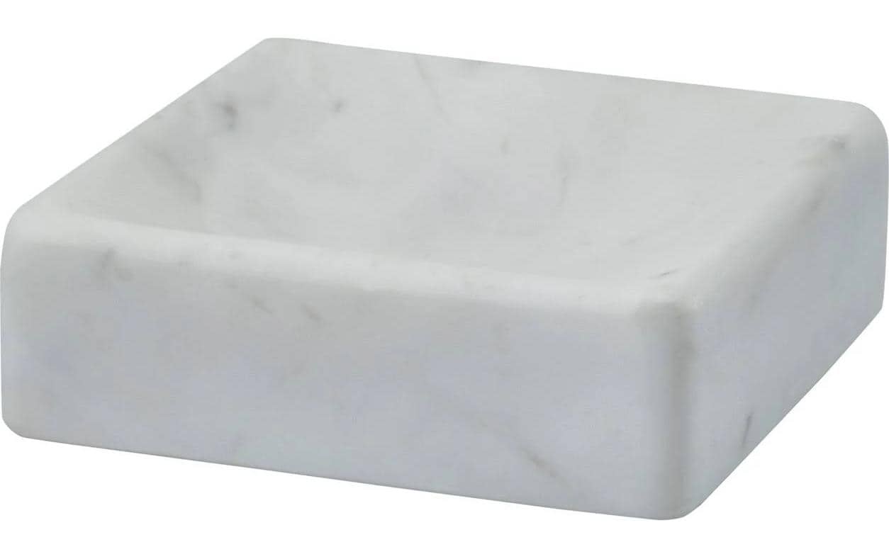 Aquanova Seifenschale – 10×10×3 cm, Marmor, Weiss (quadratisch)