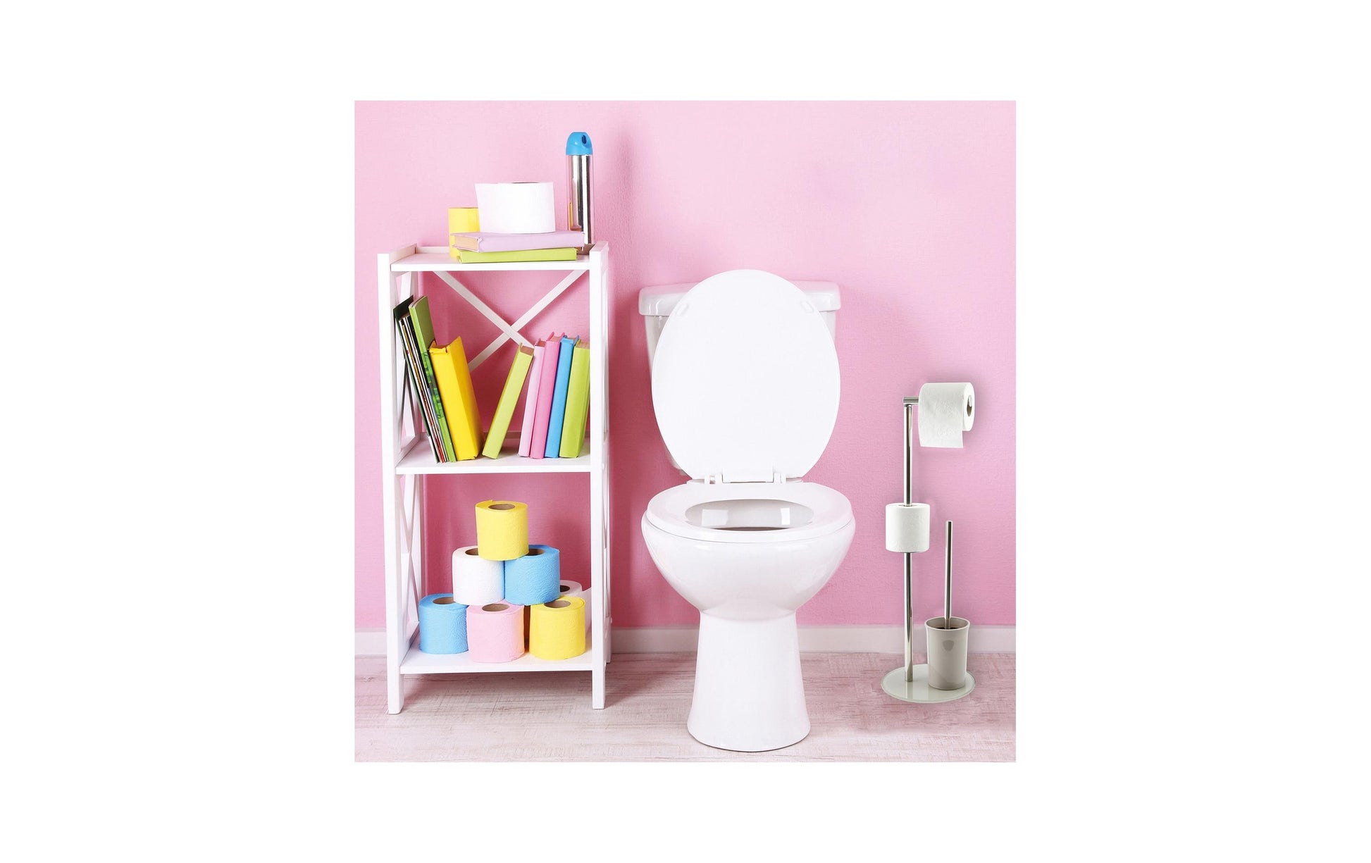 MSV WC-Garnitur – Glas, Taupe, 22 × 22 × 66 cm