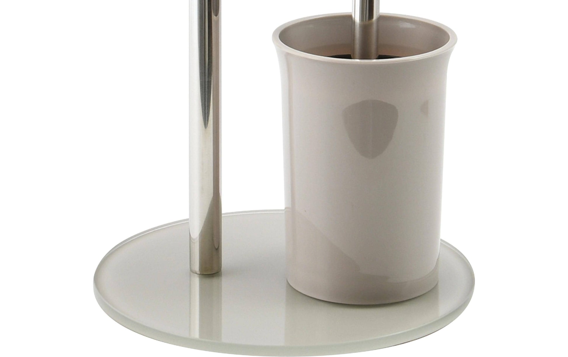 MSV WC-Garnitur – Glas, Taupe, 22 × 22 × 66 cm