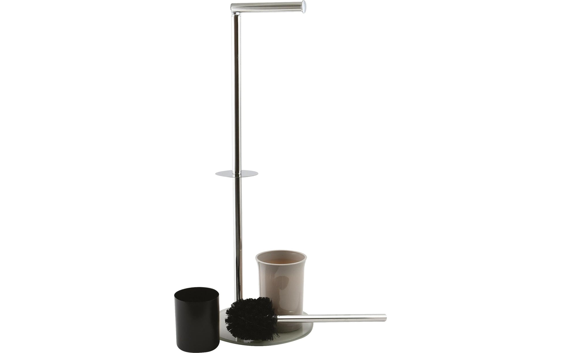 MSV WC-Garnitur – Glas, Taupe, 22 × 22 × 66 cm