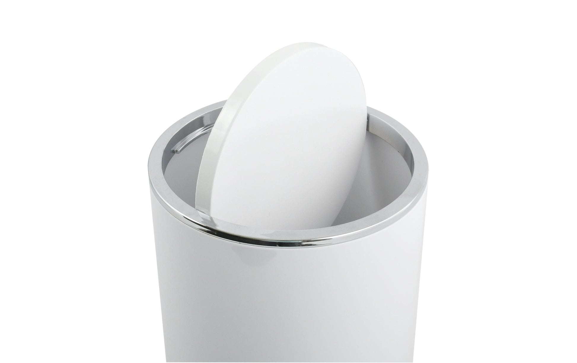 MSV Tisch-Abfallbehälter Kamaka – 6 l, mit Deckel – Kunststoff, weiss – Ø 190 × H 242 mm