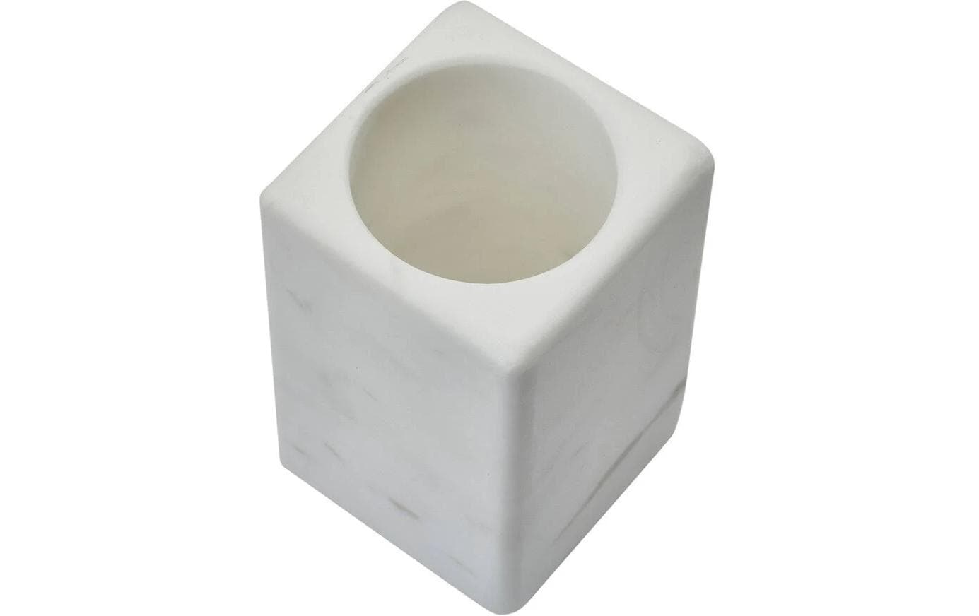 Aquanova Zahnbürstenhalter Hammam – Marmor, 6,7×6,7×10,5 cm, Weiss