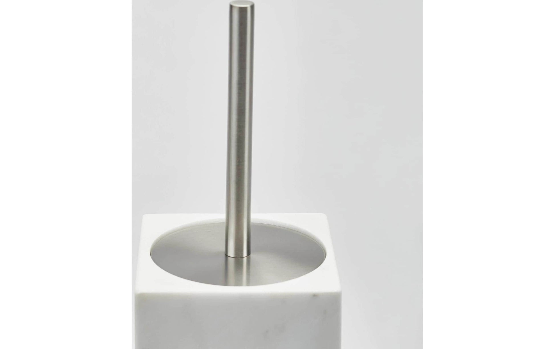 Aquanova Hammam – WC-Bürstenhalter – Naturstein, Edelstahl, Weiss, 9,5 × 9,5 × 39 cm