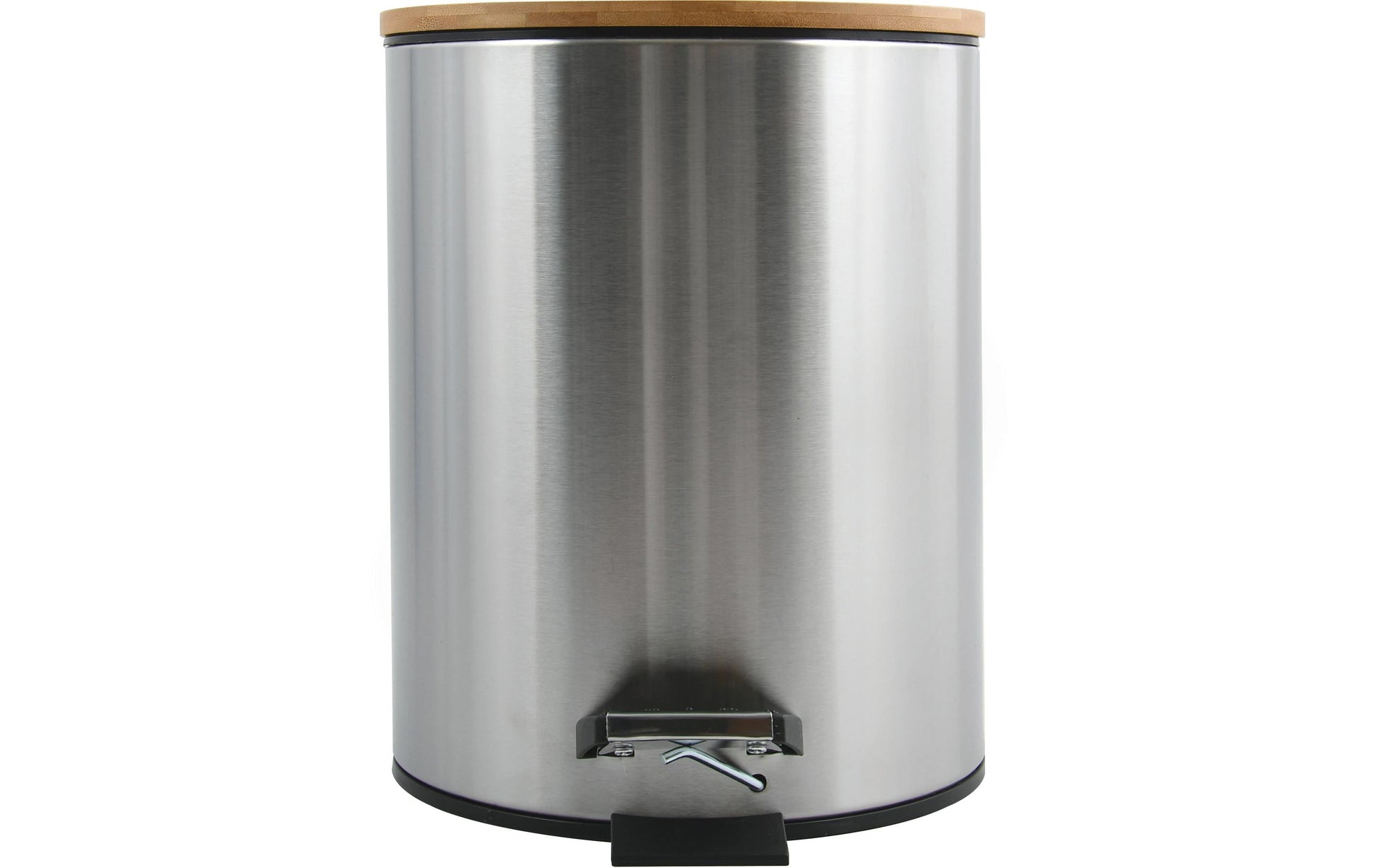 Spirella Treteimer Adonis – 5 l – Stahl/Bambus, rund – grau