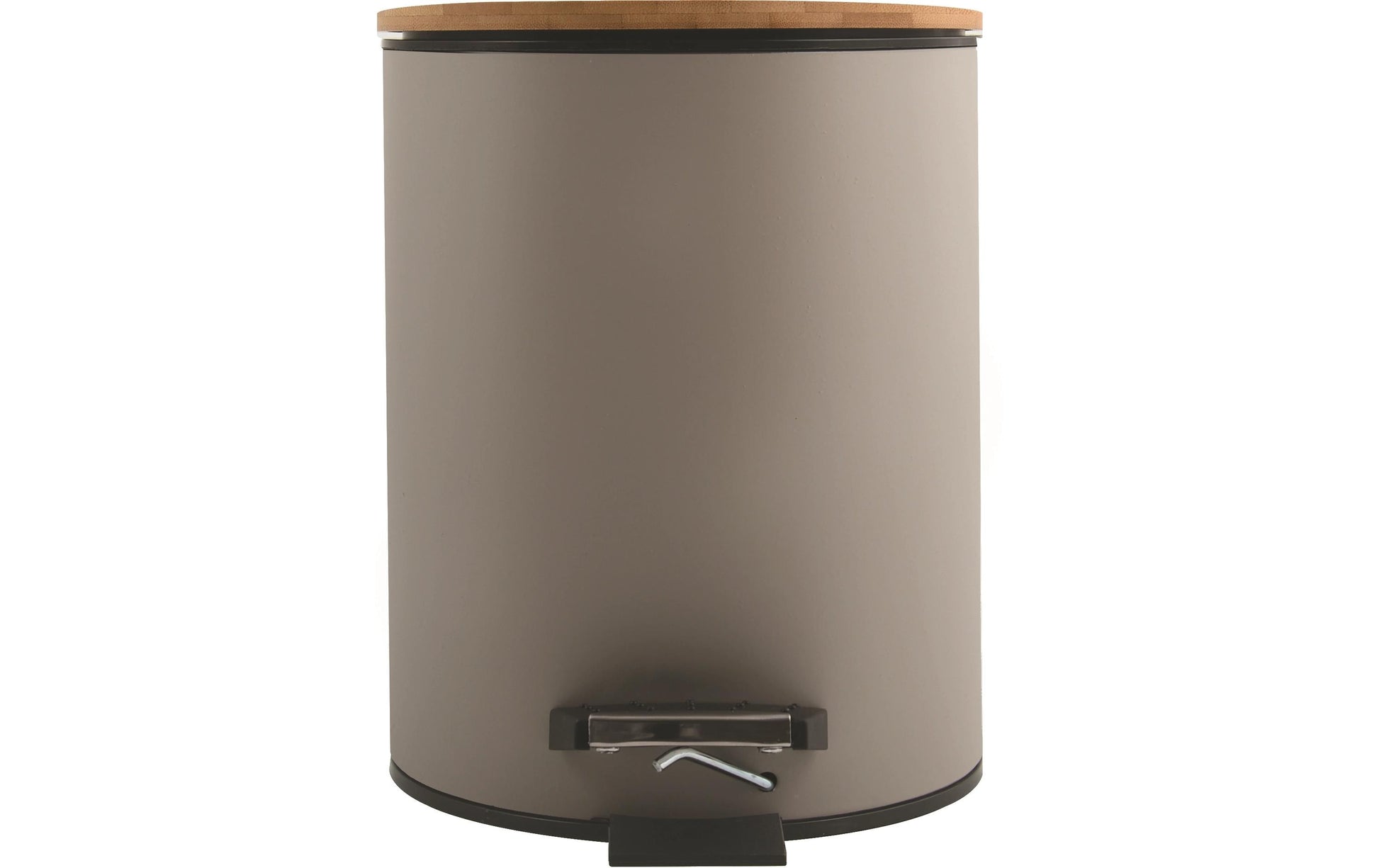 Spirella Treteimer Adonis – 3 l – Stahl/Bambus, rund – Taupe