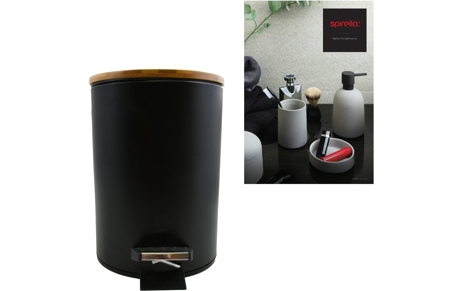 Spirella Treteimer Adonis – 5 l – Stahl, rund – schwarz