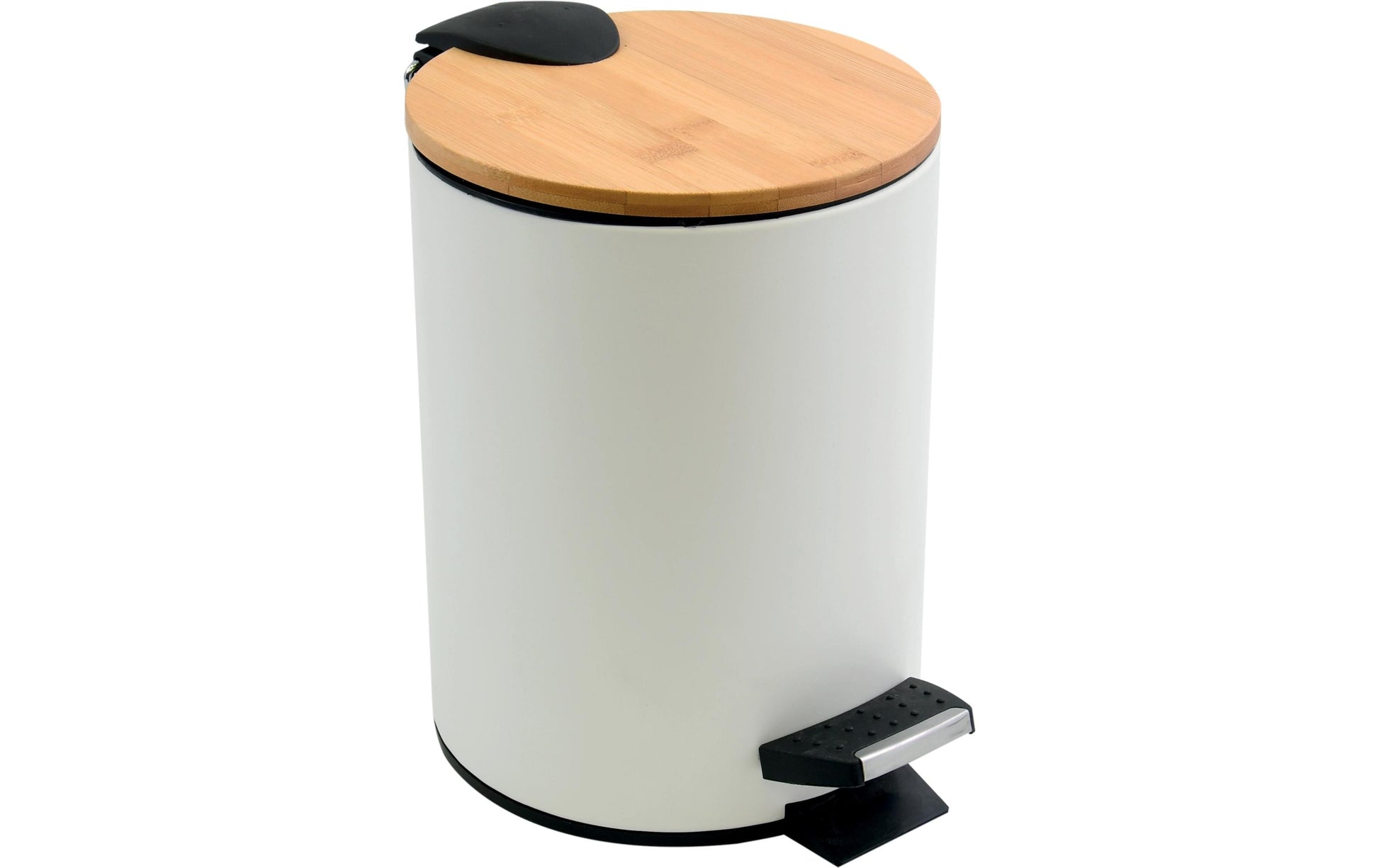 Spirella Papierkorb – 3 l, mit Deckel – Stahl, weiss – Ø 170 × H 225 mm