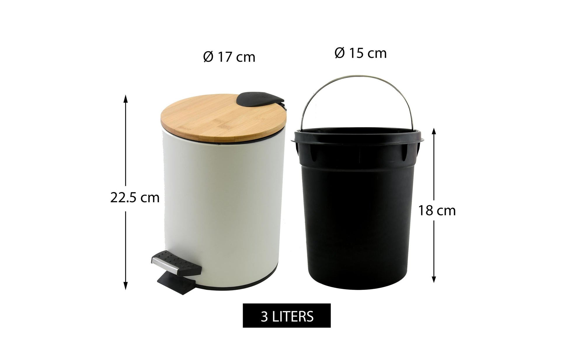 Spirella Treteimer Adonis – 5 l – Stahl, rund – weiss