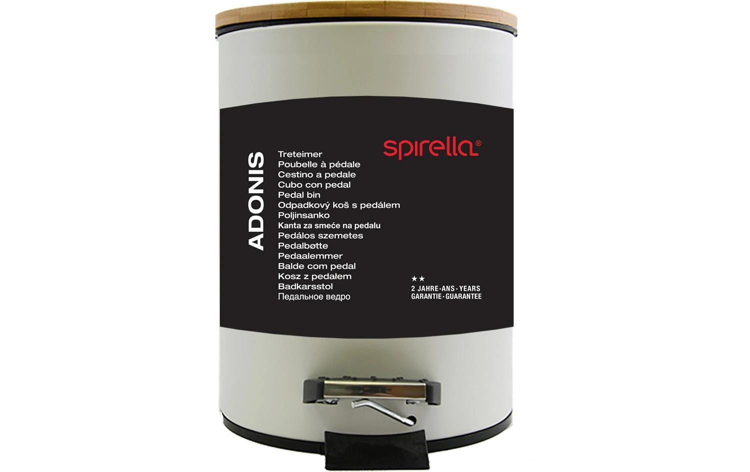 Spirella Treteimer Adonis – 5 l – Stahl, rund – weiss