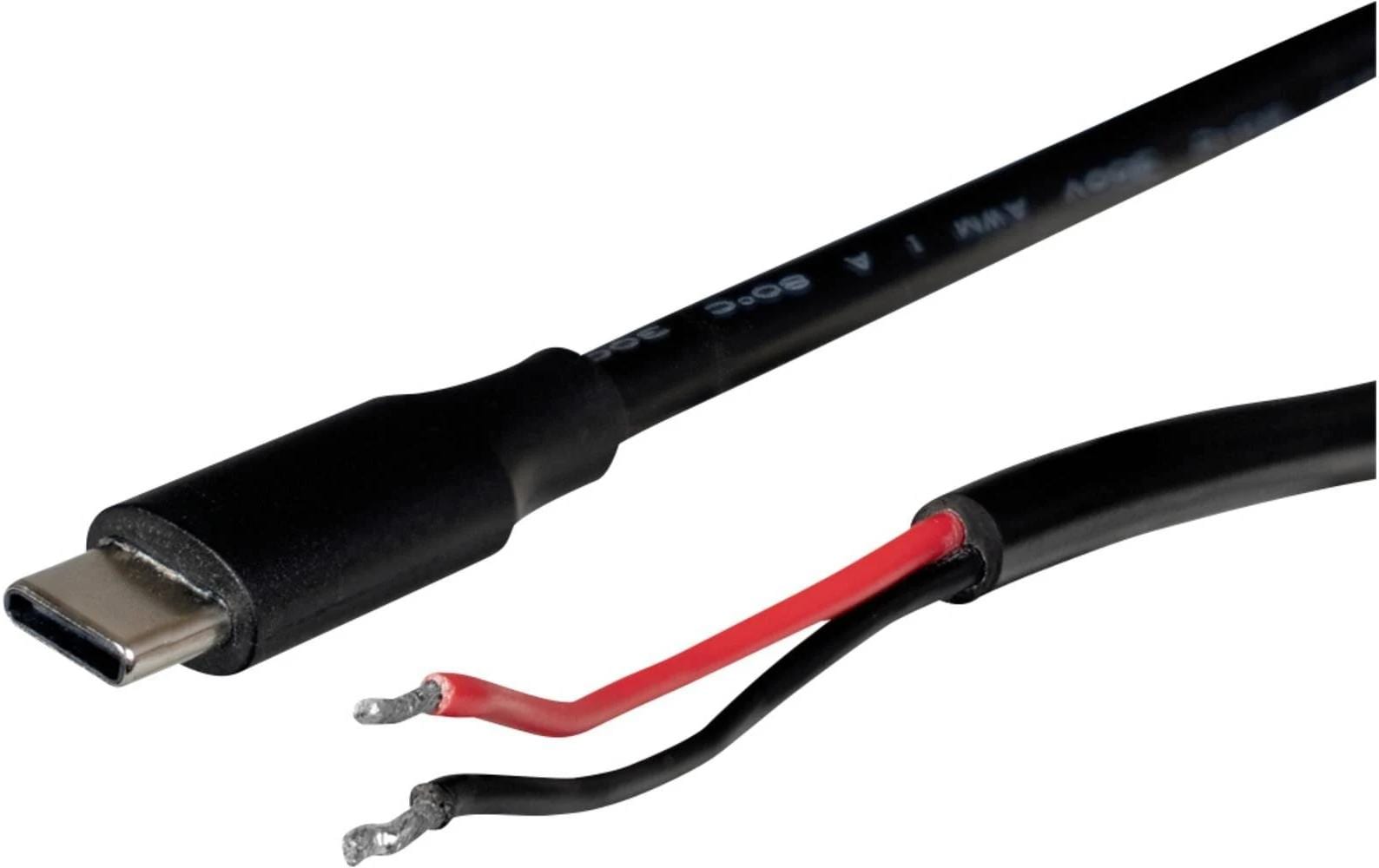 Joy-iT USB-C auf offene Litzen Kabel – 1 m – PD geeignet – Schwarz