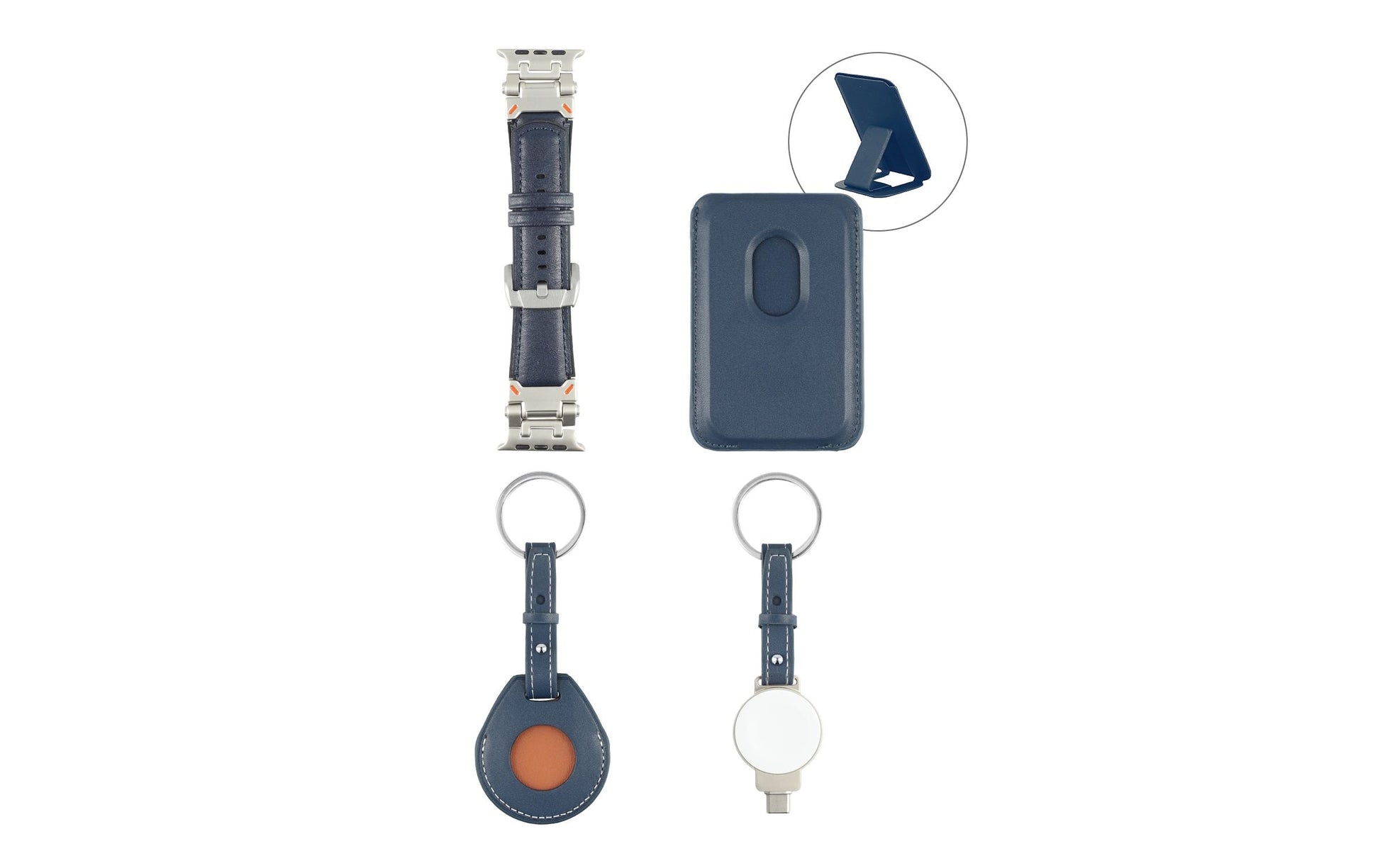4smarts Style Zubehör-Set – Kunstleder, Blau, für Apple Watch