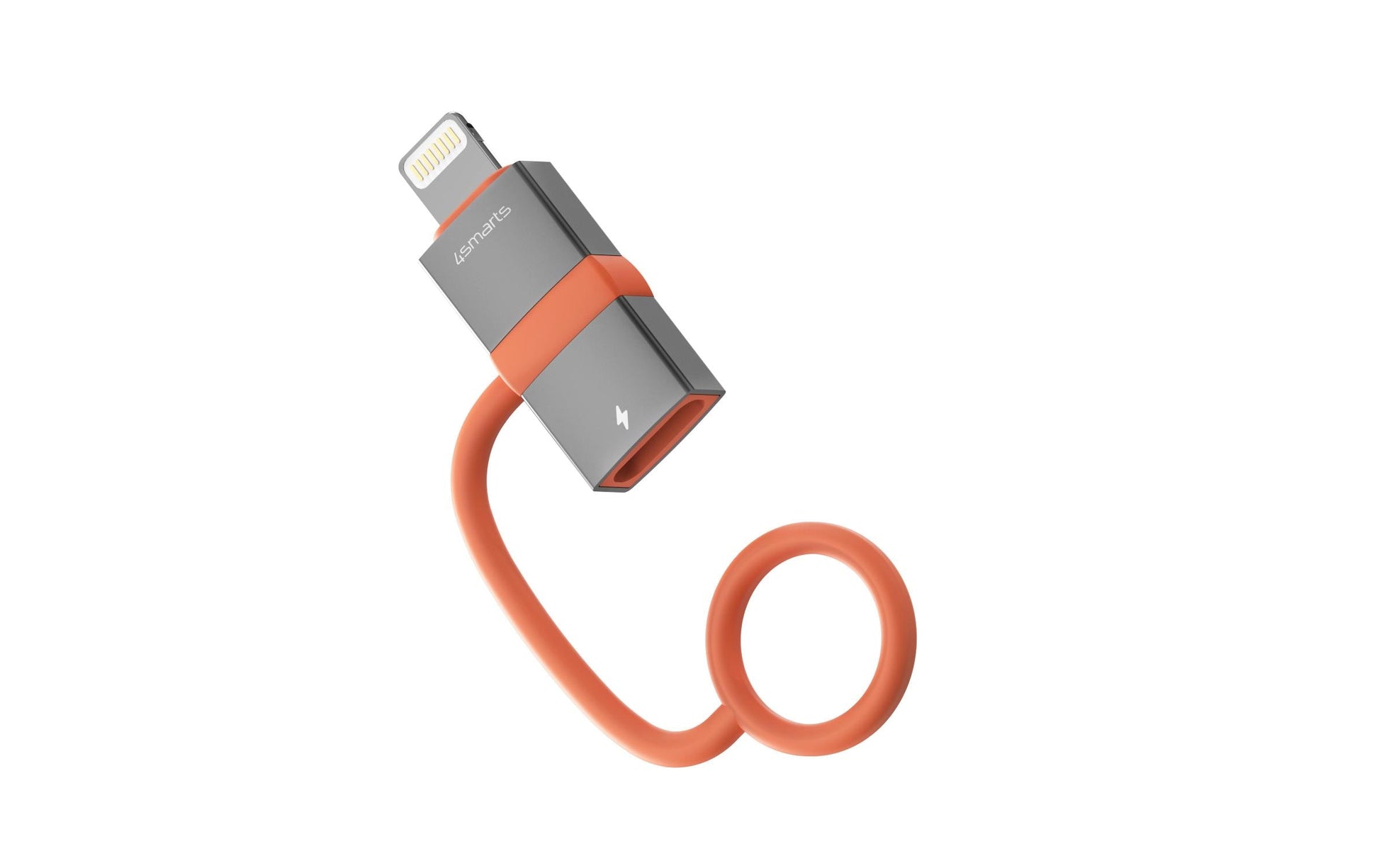 4smarts 541522 Adapter Lightning zu USB-C – 0,48 Gbit/s, Thunderbolt 3 kompatibel, 2er Set, Grau, Orange
