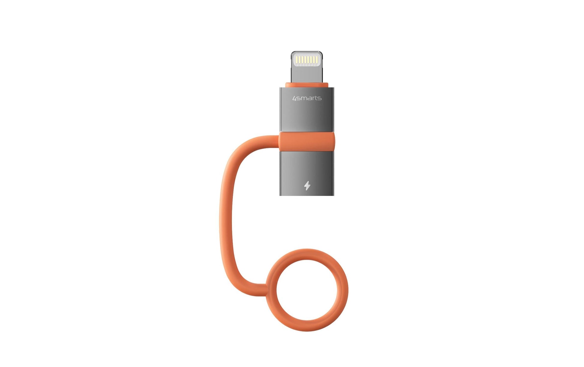 4smarts 541522 Adapter Lightning zu USB-C – 0,48 Gbit/s, Thunderbolt 3 kompatibel, 2er Set, Grau, Orange