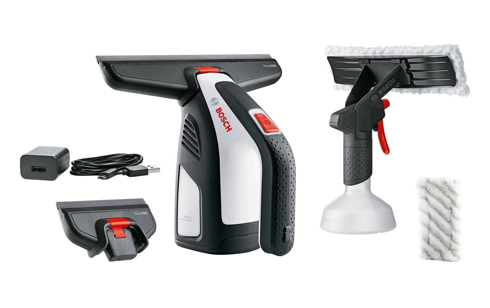 Bosch Fenstersauger GlassVAC – 2000 mAh, 0,1 l, Akkubetrieb, 2 Aufsätze