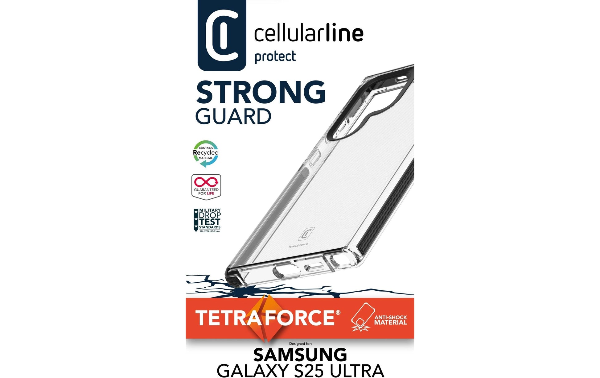 Cellularline Backcover Tetra – für Samsung Galaxy S25 – transparent
