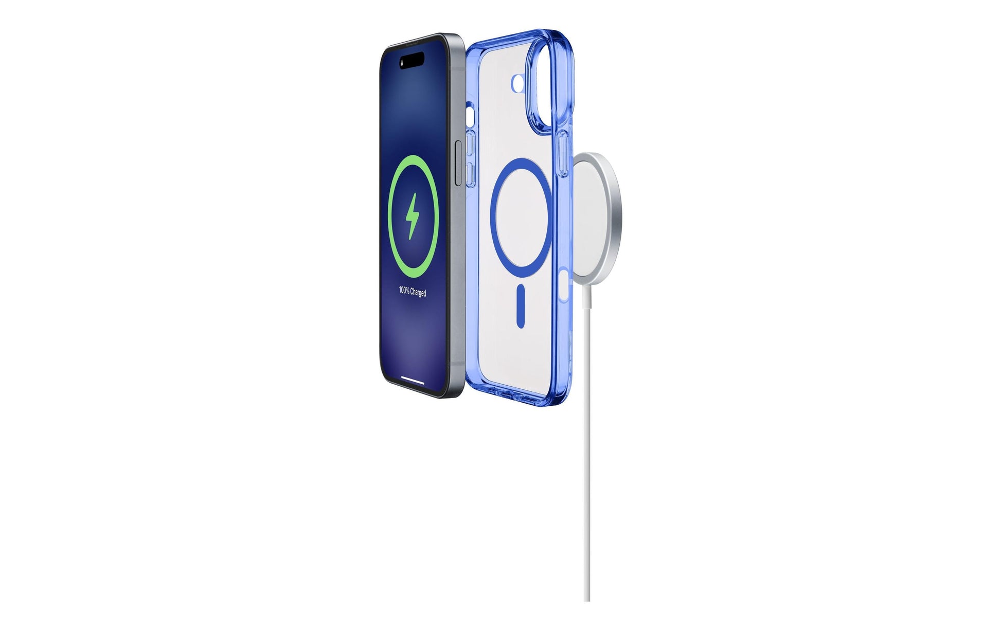 Cellularline Backcover – für Apple iPhone 16 Plus – transparent/blau – MagSafe-kompatibel